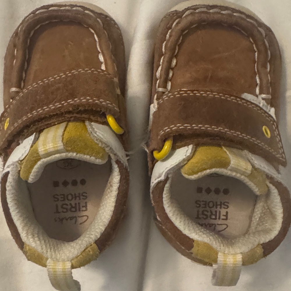 Clarks Baby Shoes in Brown and Yellow